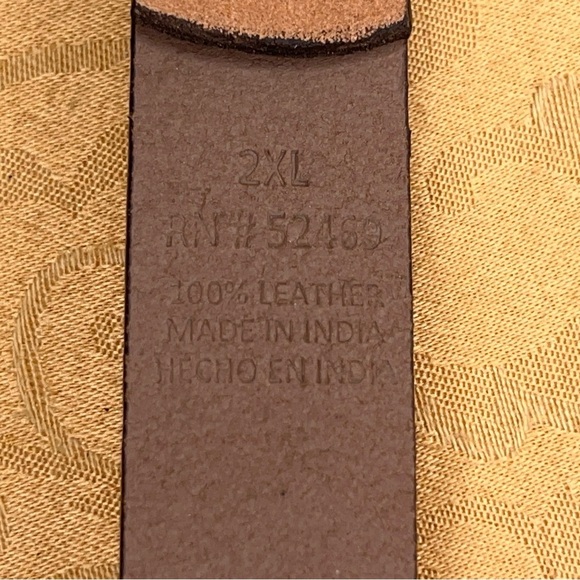 2XL Women’s Tan Brown Lether Belt Neutral Bronze Look Buckle Boho Western - Picture 4 of 7